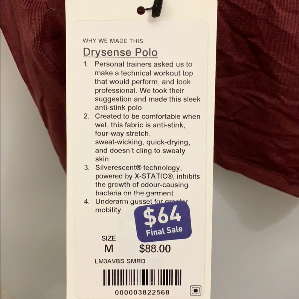 Lululemon Drysense Polo NWT Small or Medium SMRD - Picture 5 of 7